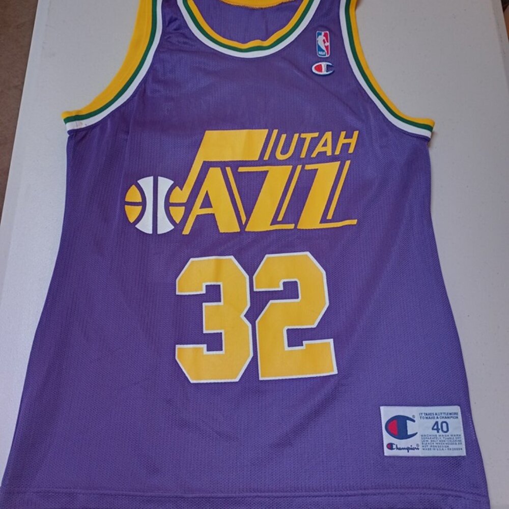 Champion Karl Malone Utah Jazz NBA Basketball Jersey Adult Medium 40